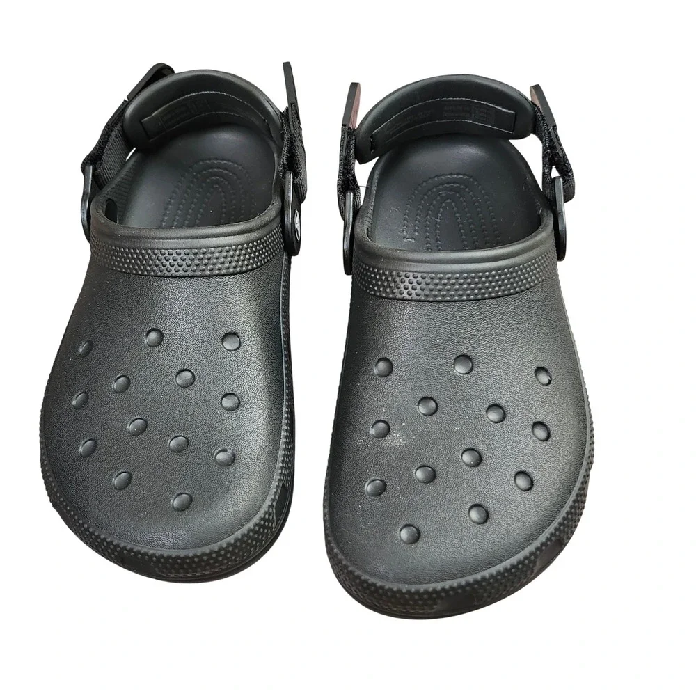 Crocs Classic All-Terrain Clog Black Adjustable Strap M 5 W 7‎ Slip On Rugged